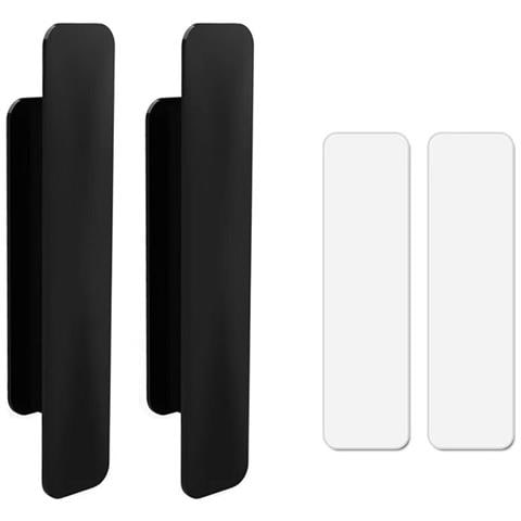 Maniglie Per Porte Scorrevoli Nere (confezione Da 2) - Abs, Autoadesive, Senza Fori Black - Foto 1