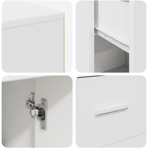 Scrivania Angolare Bianca 102x88x75 cm Legno Ingegnerizzato - Foto 9