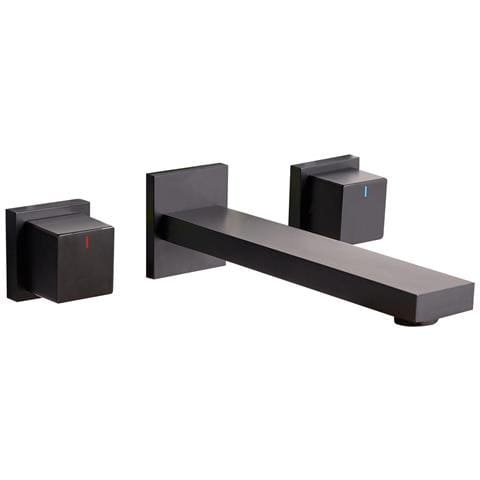 Rubinetto Miscelatore Da Parete Per Lavabo Pailon Ottone Nero - Foto 2