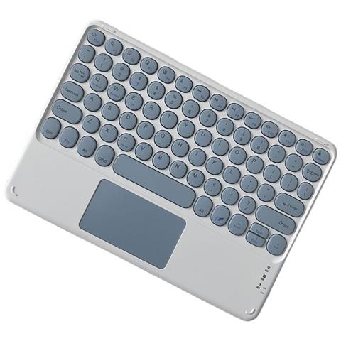 Tastiera Bluetooth Con Tasti Rotondi E Touchpad - Compatibile Con Ipad, Tablet E Smartphone Blue - Foto 2