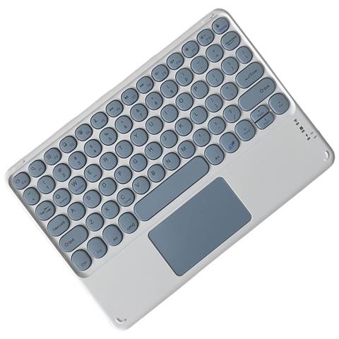 Tastiera Bluetooth Con Tasti Rotondi E Touchpad - Compatibile Con Ipad, Tablet E Smartphone Blue - Foto 3
