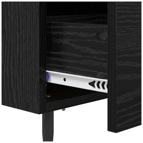 Armadio da Notte con cassetto Rovere nero 40 x 35 x 47,5 cm - Foto 9