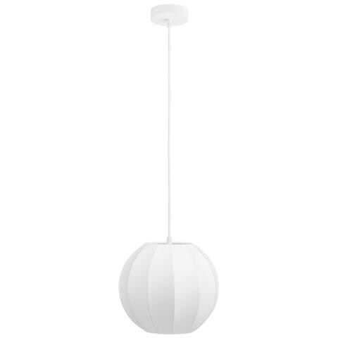 Lampada A Sospensione Coventry - Bianco - Seta - 25x25x100 Cm - Foto 1