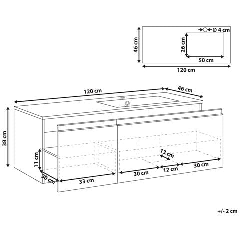 Mobiletto Con Lavabo Coroico 120 Cm Grigio Chiaro - Foto 7