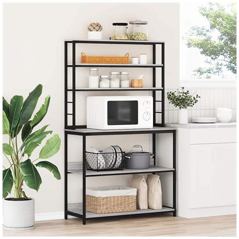 Mensola da cucina Grigio Sonoma 100 x 40 x 168 cm - Foto 2