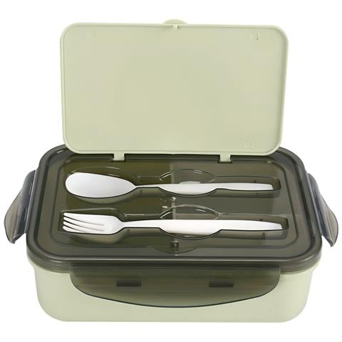 Contenitore Per Alimenti Da 1,3 L Cf-5031 Con Cucchiaio E Forchetta, Verde - Foto 1