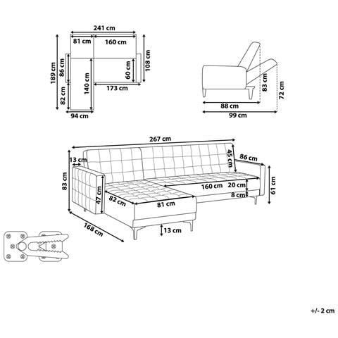 Divano Letto Angolare Modulare 4 Posti Aberdeen Pelle Sintetica Marrone Lato Destro - Foto 5