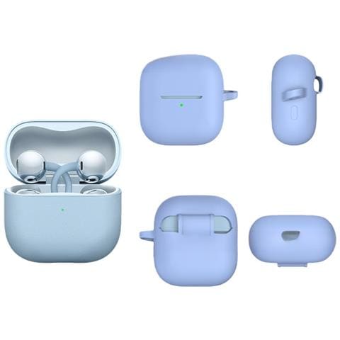 Custodia Protettiva In Silicone Compatibile Con Auricolari Bluetooth Huawei Freeclip Con Gancio Sky Blue - Foto 3