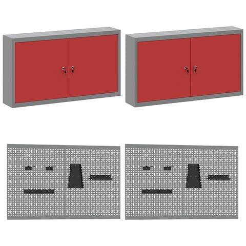 Set banco da lavoro con cassetto 8 pcs Rosso e Grigio - Foto 6