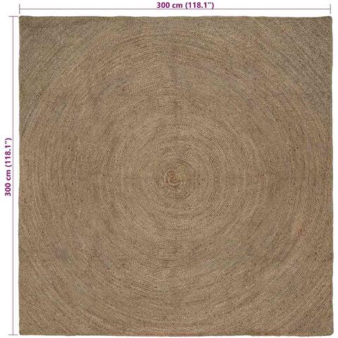 Tappeti per area Quadrato Grigio 300 x 300 cm Juta - Foto 7