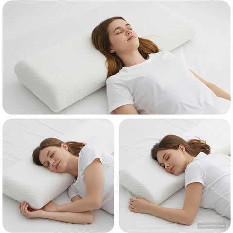 Cuscino da Letto Bianco 70 x 36 x 13 cm Schiuma Memory in Gel - Foto 2