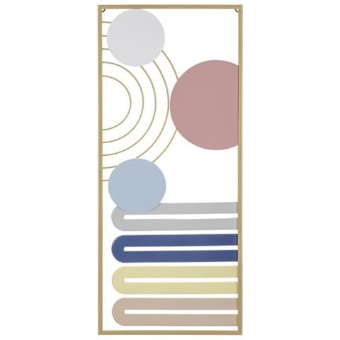 Decorazione In Metallo E Legno Geometrico 11-multicolore-metallo-37,5x2x84 Cm - Foto 1