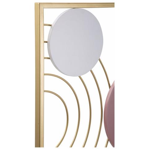 Decorazione In Metallo E Legno Geometrico 11-multicolore-metallo-37,5x2x84 Cm - Foto 2