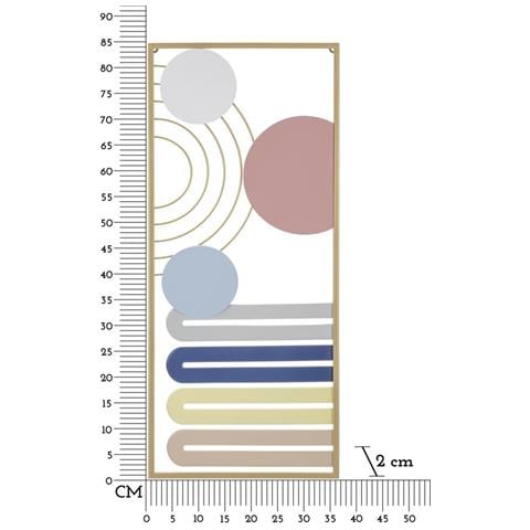 Decorazione In Metallo E Legno Geometrico 11-multicolore-metallo-37,5x2x84 Cm - Foto 6