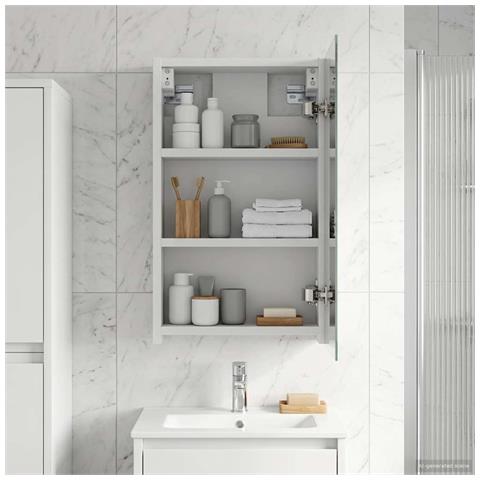 Mobiletto per specchio da bagno Bianco 30 x 10,5 x 50 cm - Foto 2
