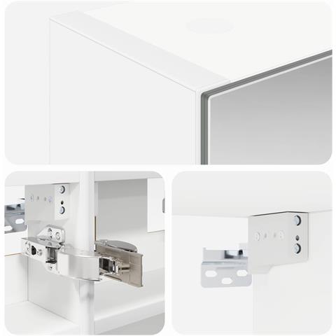 Mobiletto per specchio da bagno Bianco 30 x 10,5 x 50 cm - Foto 9