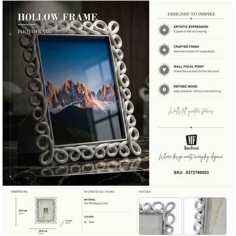 Cornice Portafoto Hollow Argento Con Decoro A Intrecci 15x20 Cm - Foto 7
