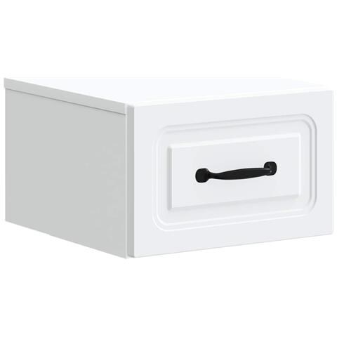 Mobiletto da notte a muro con cassetto Bianco 34,5 x 33 x 20 cm - Foto 1