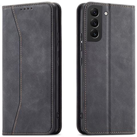 Custodia Magnetica Fancy Per Samsung Galaxy S23+, Cover Flip Portafoglio Con Supporto, Nera - Foto 1