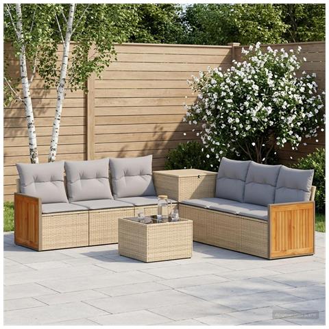 Set di divani 8 pz Beige e Grigio Chiaro - Foto 10