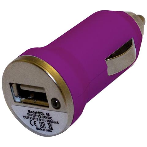 Adattatore Autoaccendisigari Caricabatterie Auto - Viola - Usb - Foto 1