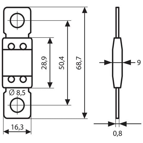 70067 Maxi- Fusibile Lamellare Tipo Anl 12-32v 80a - Foto 3