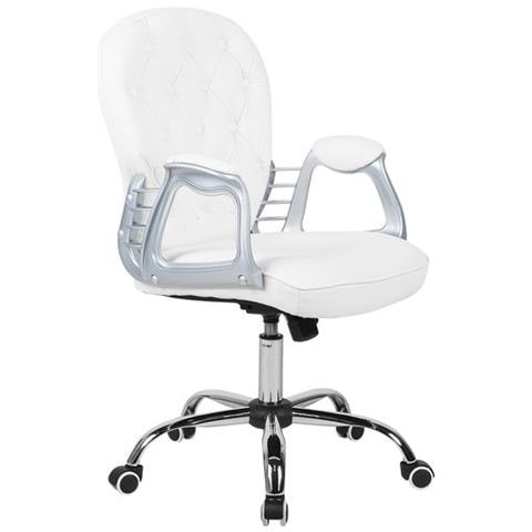 Sedia Da Ufficio In Similpelle Bianca Princess - Foto 1