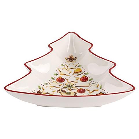 Winter Bakery Delight Ciotolina A Forma Di Albero, Porcellana Premium, Bianco / rosso / beige - Foto 1
