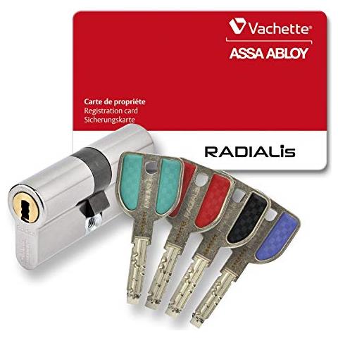 Cilindro Sagomato Alta Sicurezza Vacchetta Radiale Funzione Synkro, Nichel, 4 Chiavi Uncopyable + Carta Di Proprietà, Funzionano Radiale Synkro - Foto 1