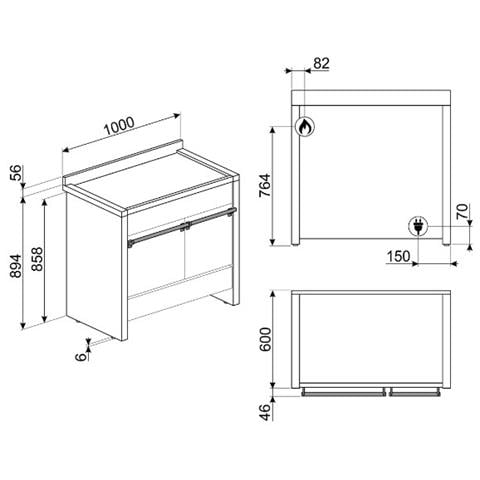 Cucina A2-81 Gas Acciaio Inox 100x60 cm - Foto 5