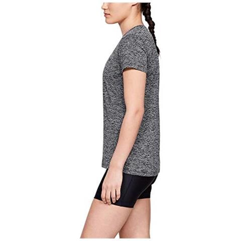 Tech Short Sleeve V - Twist, Maglietta Donna, Nero (black / Silver Metallic 001), S - Foto 5