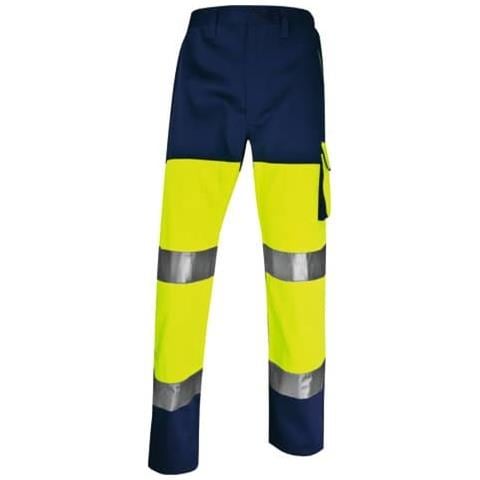 Pantaloni Da Lavoro Ad Alta Visibilità - Classe 2 - 5 Tasche - Argento Giallo Fluo-blu - Xxl- Phpa2jmxx - Foto 1