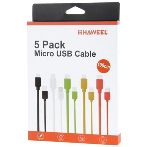 Kit 5pz Cavo Dati E Ricarica Originale Hwl-4016 Microusb Multicolor - Foto 2