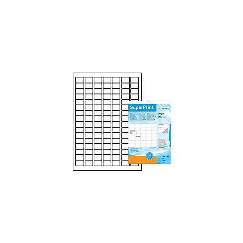 Labels white 25,4x16,9 removable SuperPrint 2800 pcs. , Bianco, Labels / pack - 2800 pcs. Sheets / pack - 25 pcs, 25, 4 x 16, 9mm, A4 sheets, Removable - Foto 1