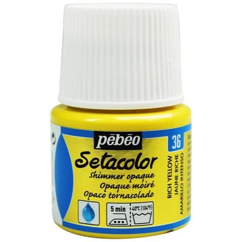 Pittura Tessile Setacolor Effetto Metallico Opaco - Giallo Ricco - 45 Ml - Foto 1