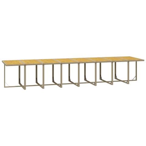 Set Da Pranzo Per Giardino 17pz Con Cuscini In Polyrattan Beige - Foto 2