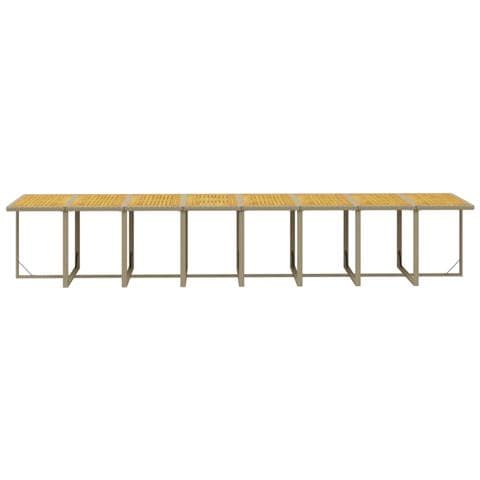 Set Da Pranzo Per Giardino 17pz Con Cuscini In Polyrattan Beige - Foto 9