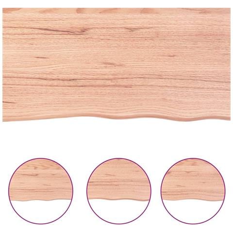 Piano Bagno Marrone 100x60x (2-4) cm Legno Massello Trattato - Foto 2