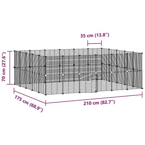 Gabbia Per Animali 44 Pannelli Con Porta Nera 35x35 Cm Acciaio - Foto 4