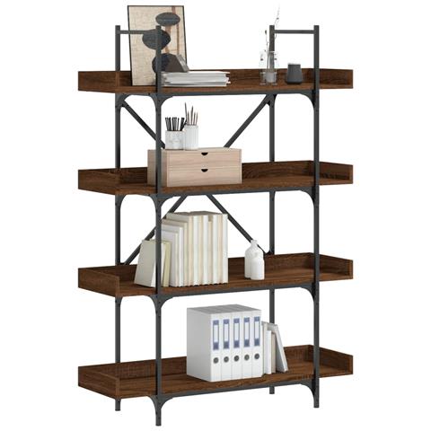Libreria 4ripiani Rovere Marrone 100x33x145,5 Legno Multistrato - Foto 1