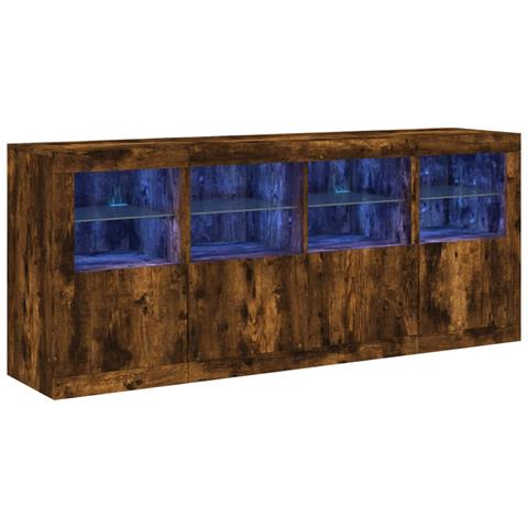 Credenza Con Luci Led Rovere Fumo 163x37x67 Cm - Foto 2