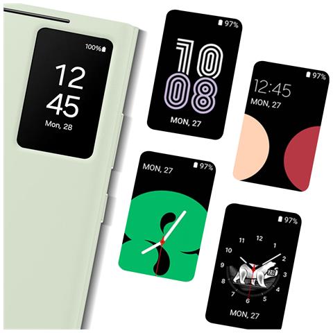 Custodia S24 Ultra Copertina Finestra Touch Smart View, Verde Chiaro - Foto 2