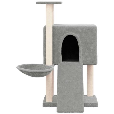 Albero Per Gatti Con Tiragraffi In Sisal Grigio Chiaro 96 Cm - Foto 2