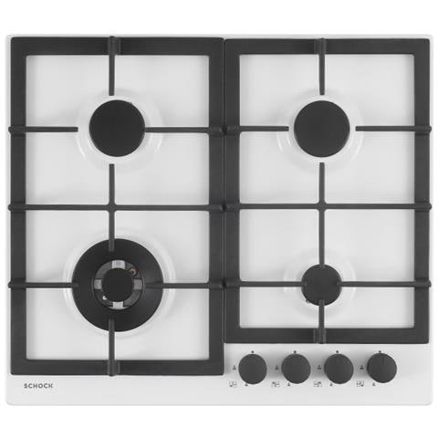 Piano Cottura A Gas Laccato Asphalt Da 60 Cm 4 Fuochi Griglie STR64TH43 Potenza 3800W Colore Bianco - Foto 1