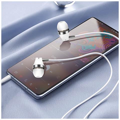 Auricolari Cablati Jack 3,5 Mm Kit Mani Libere Microfono Integrato, Bianco - Foto 2
