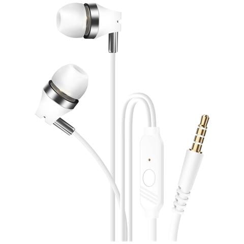 Auricolari Cablati Jack 3,5 Mm Kit Mani Libere Microfono Integrato, Bianco - Foto 1