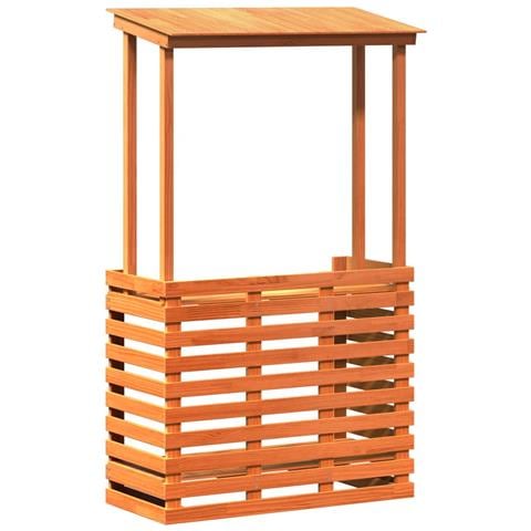 Tavolo Bar Da Esterno Con Tetto Marrone 112,5x57x195,5 Cm Legno - Foto 2