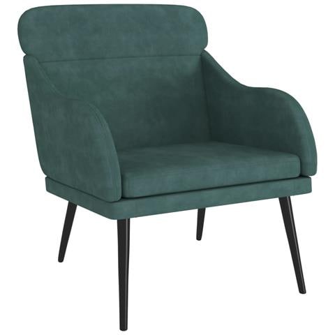 Poltrona Verde Scuro 63x76x80 Cm Velluto - Foto 2