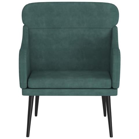 Poltrona Verde Scuro 63x76x80 Cm Velluto - Foto 3
