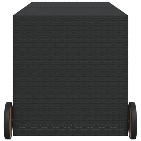 Contenitore Da Giardino Con Ruote Nero 283l In Polyrattan - Foto 10